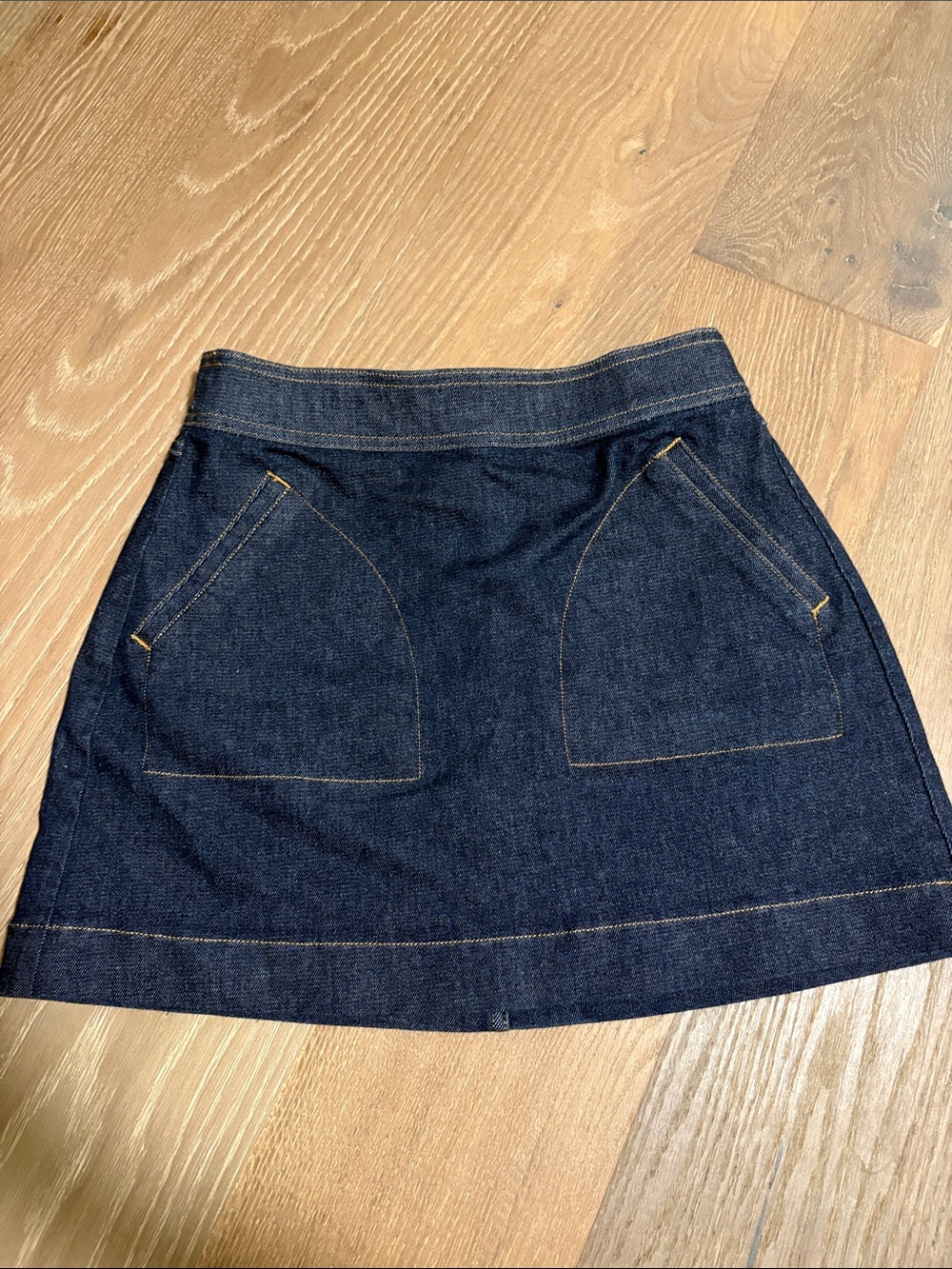 SPANX Dark Blue Denim Mini Skirt